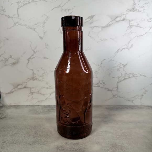 ABSOLUTELY Pure, Milk Purple Glass Bottle Milk the Milk Protector Decanter - Picture 2 of 10